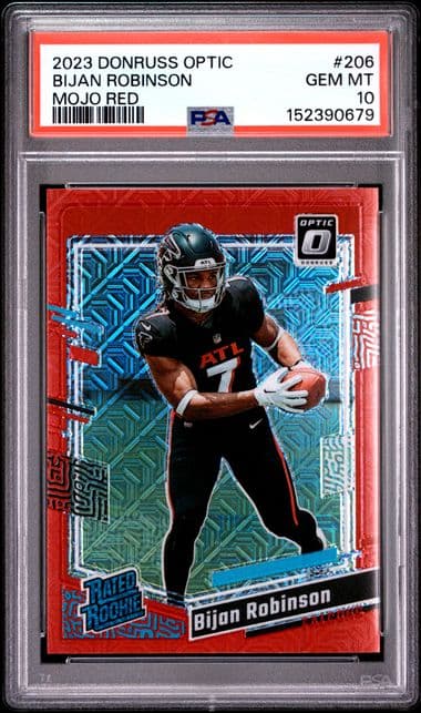2023 Bijan Robinson 2023 Panini Donruss Optic #206, PSA 10 — Front