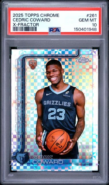 2025 Cedric Coward 2025 Topps Chrome #261, PSA 10 — Front