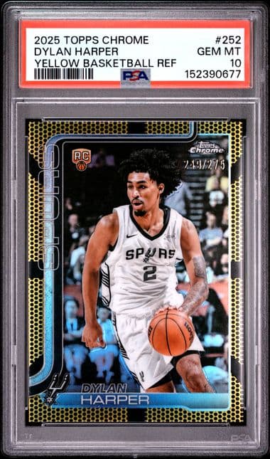 2025 Dylan Harper 2025 Topps Chrome #252, PSA 10 — Front