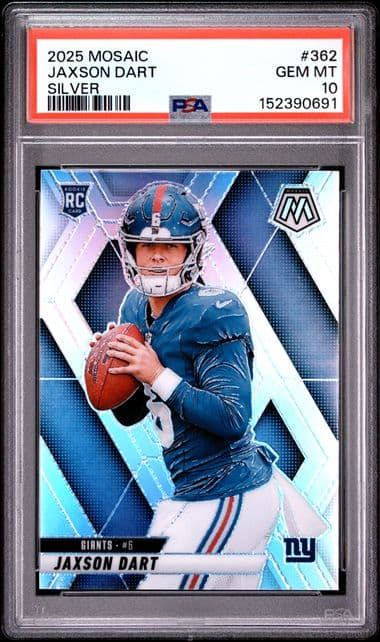 2025 Jaxson Dart 2025 Panini Mosaic #362, PSA 10 — Front