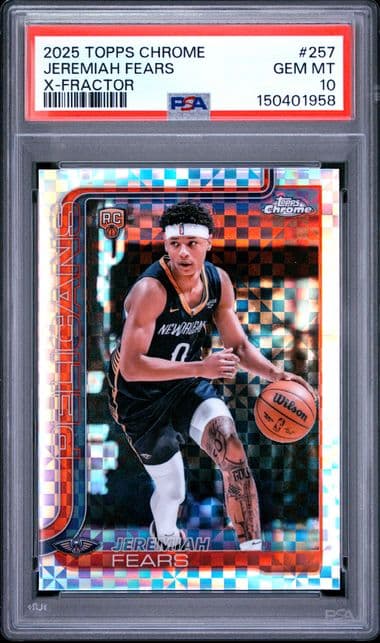 2025 Jeremiah Fears 2025 Topps Chrome #257, PSA 10 — Front