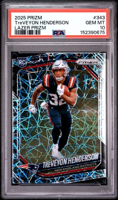 2025 TreVeyon Henderson 2025 Panini Prizm #343, PSA 10 — Front
